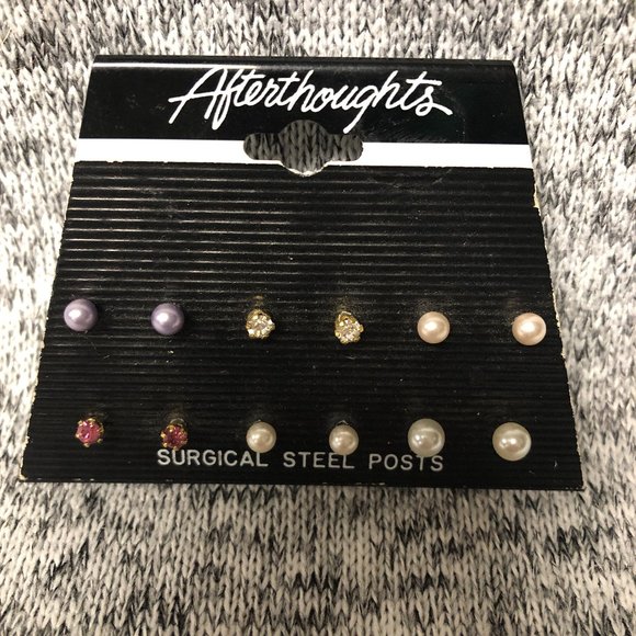 Afterthoughts Jewelry - Afterthoughts Steel Post Variety Earrings Set of 6